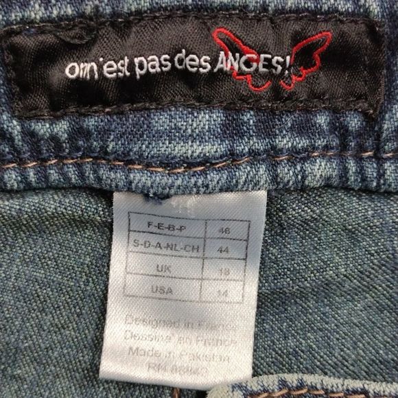 Vintage On n est pas des Anges Wide Pocket Flare Bottom High Rise Jeans - Picture 9 of 14